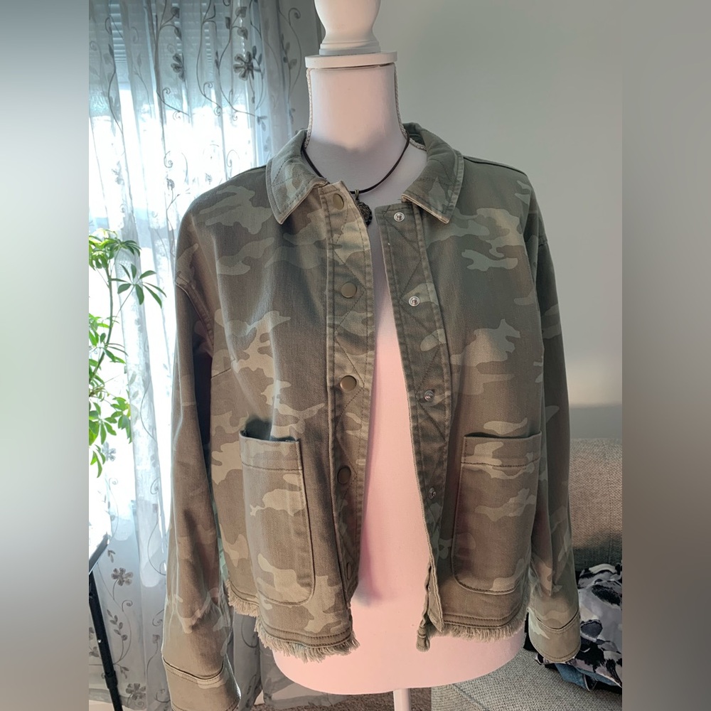 Isaac Mizrahi Camouflage Jean Jacket